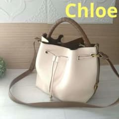美品 Chloé ショルダーバッグ マーシー バケット 巾着 レザー 