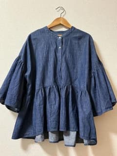 LOWRYS FARM ローリーズファーム デニム風 ギャザー七分袖シャツのサムネイル