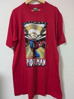미품 MARVEL 마블 스파이더 맨 T 셔츠 레드 M 사이즈