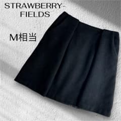STRAWBERRY-FIELDS M相当　ウールスカート 黒 ポケット付