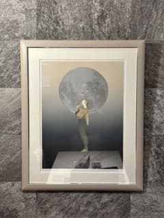 天野喜孝　【月の猫】　版画　リトグラフ　額装　直筆サイン　アールビバン社保証書付 天野喜孝 【月の猫】 版画 リトグラフ 額装 直筆サイン アールビバン社