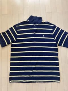 POLO GOLF ネイビーアイボリーストライプポロシャツ Mのサムネイル