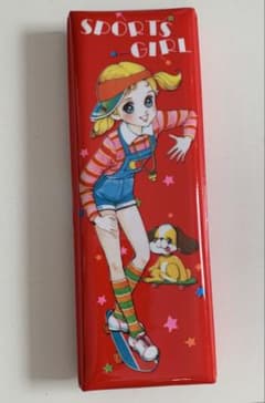 昭和レトロ当時品/クツワ/マグネット筆箱 /片面/いずみ洋子/スポーツガールのサムネイル