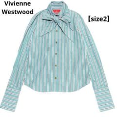 Vivienne Westwood ボウタイブラウス リボン【サイズ2】刺繍ロゴ Vivienne Westwood ボウタイブラウス リボン【サイズ2】刺繍ロゴ