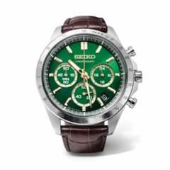 SEIKO SBTR017 緑文字盤 茶革 クロノグラフ 10気圧防水 保証付 - メルカリ
