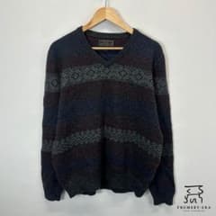 JOS. A. Bank RESERVE 総柄 Vネックニット Lのサムネイル