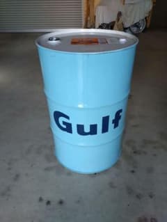 Gulf 水色金属ドラム缶 大型 - メルカリ