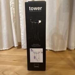 tower トイレ棚下収納ラック　ブラックのサムネイル