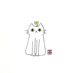 [979] [흰 고양이의 그림] 오리지널 손으로 그린 ​​아날로그 일러스트 원화 자작 창작 아트 작품