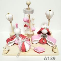 A139 ピンク 雛人形 吊るし飾り 置物 一越ちりめん 木目込み鞠 初節句