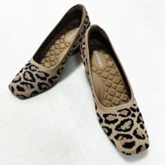 美品】VIVAIAビバイア ヒョウ柄ウェッジソールニットパンプス 38サイズ