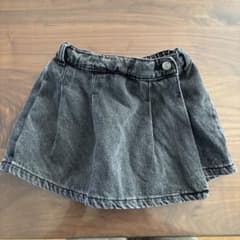 ZARA グレー デニム プリーツスカートのサムネイル