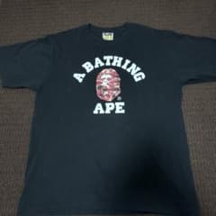 A BATHING APE カモフラ柄ロゴ Tシャツ ブラック Mサイズのサムネイル