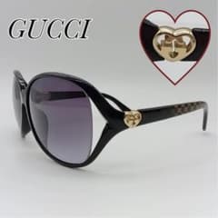 美品】 GUCCI インターロッキング GG ハート サングラス ブラック