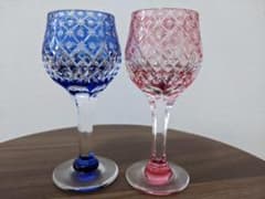 切子グラス　ミニワイングラスセットのサムネイル