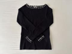 PROPORTION BODY DRESSING スカラップデザイン長袖ニット黒のサムネイル