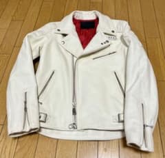 カラーズ T.F.O.A ホワイトレザー ダブルライダースジャケットのサムネイル