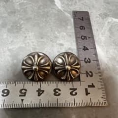 クロムハーツ クロス ボタンフライ クロムハーツ3ボタン2スナップブレスレットクロスボタンブラック