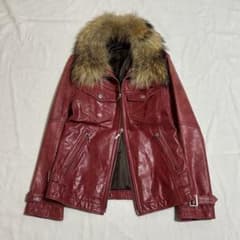 00s leather fur jacket archive vkei fuga - メルカリ