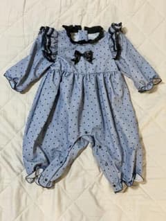 水色ドット柄ロンパースのサムネイル