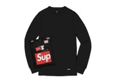 Supreme Hanes サーマル ロングスリーブ ブラック Sサイズ - メルカリ