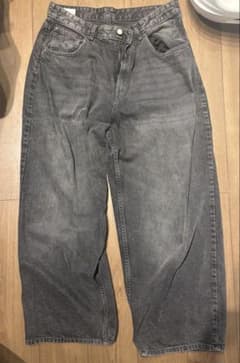 ZARA ワイドレッグ デニムパンツ グレー EUR44のサムネイル