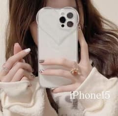iPhone15　スマホケース　韓国　ハート　透明　可愛いのサムネイル