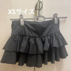 韓国　ブラック フレアミニスカート ショートパンツ付きのサムネイル