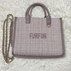 FURFUR ツイードロゴトートバッグ LAV ラベンダーのサムネイル