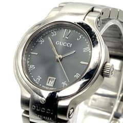 新品電池/稼動品】GUCCI グッチ 8900L デイト シルバー 黒文字盤