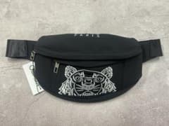 kenzo ケンゾー ボディバッグ バムバッグ ブラック ナイロン　銀ロゴ kenzo ケンゾー ボディバッグ バムバッグ ブラック ナイロン 銀ロゴ