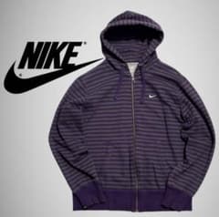 NIKE ジップアップパーカー ボーダー柄 パープルのサムネイル