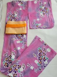 浴衣セット　帯　ピンク　紫　グラデーション　花のサムネイル