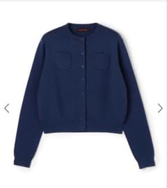 定番】CABaN コットンカシミヤ クルーネックカーディガン ネイビー XS