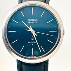 SEIKO セイコー クォーツ emblem エンブレム ネイビー 稼働 メンズ 