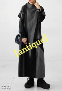 完売品！【新品タグ付】antiqua オリジナルパターン ボトルネックワンピース
