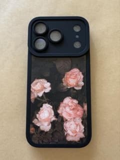 iPhone 17ProMax用ソフトケース レザー風　ピンクのバラデザインのサムネイル