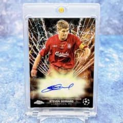 激レア】スティーブン・ジェラード 直筆サインカード ブラックレーザー