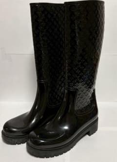 ルイヴィトン　スプラッシュライン　レインブーツ　モノグラム　ブラック　厚底
