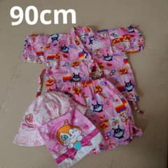 アンパンマン 甚平 90cm 帽子 ピンクのサムネイル