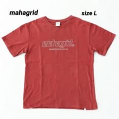 マハグリッド THIRD LOGO Tシャツ 半袖 Lサイズ レッド 綿100