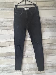 AZUL BY MOUSSY ダメージ加工 スキニーデニム ブラックのサムネイル