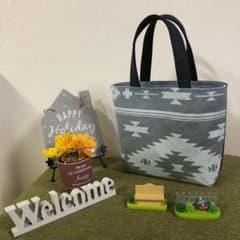 ハンドメイド　ベイクドカラーのオルテガとデニムのトートバッグのサムネイル