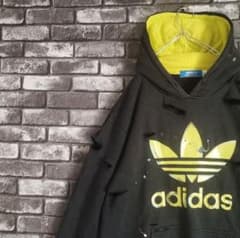adidas 褤褸 만국기 BORO sweat hood 보로 broken