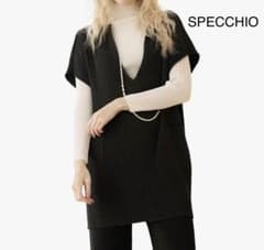スペッチオ シャトルプリーツ ディープVネックチュニック オーバー