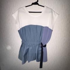 配色切替 プリーツ ノースリーブ カットソーのサムネイル