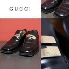 90s GUCCI オールドグッチ スクエアトゥGプレートローファー