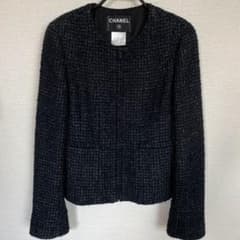 CHANEL ブラック　ツイードラメ　ノーカラージャケット36 m44648998624_1.jpg?1771748800