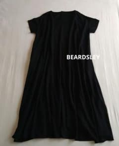 ビアズリーBEARDSLEY ロング ワンピース リネンレーヨンテント ワンピ黒 ビアズリー BEARDSLEY ロングワンピース リネンレーヨンテントワンピ