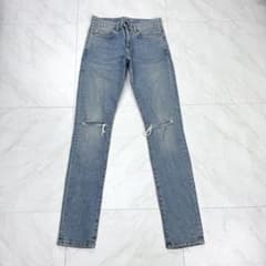 15AW サンローラン エディ期 ニー クラッシュ スキニーデニム 28